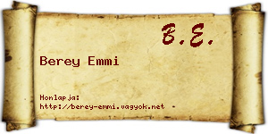 Berey Emmi névjegykártya